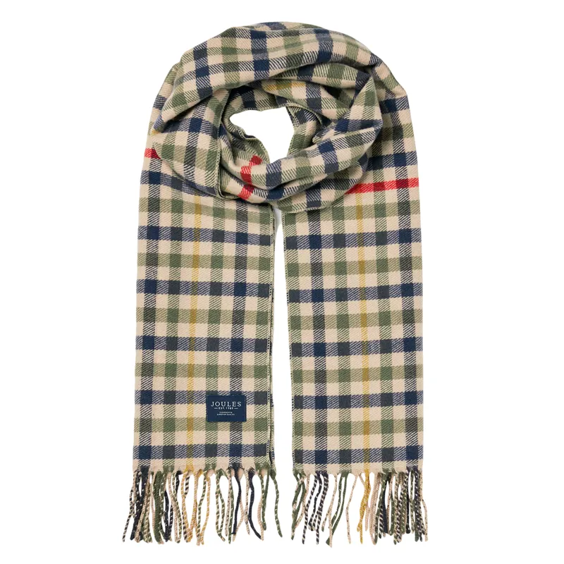 Joules Langtree Check Scarf - Beige Ivy Check